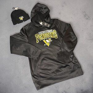 Pittsburgh Penguins Youth XL Hoodie + Hat Set NHL Black NWT Matching Bundle